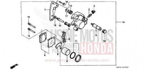 ETRIER DE FREIN AVANT CR80RBT de 1996